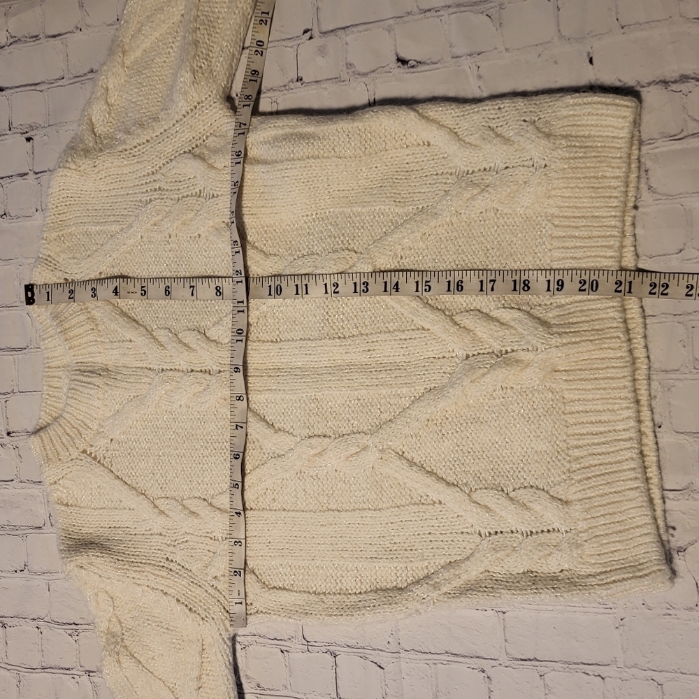 Massimo Dutti Cable Knit Mohair Wool Cream Sweater Size XS - Picture 9 of 12